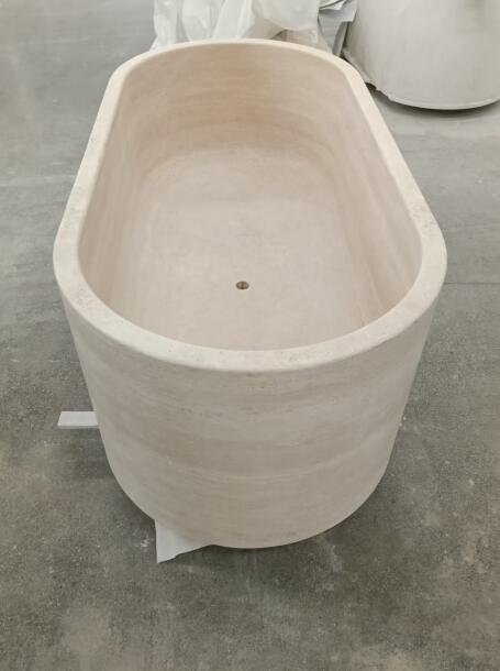 Beige Travertine Bathtub Factory Cut Wholesale