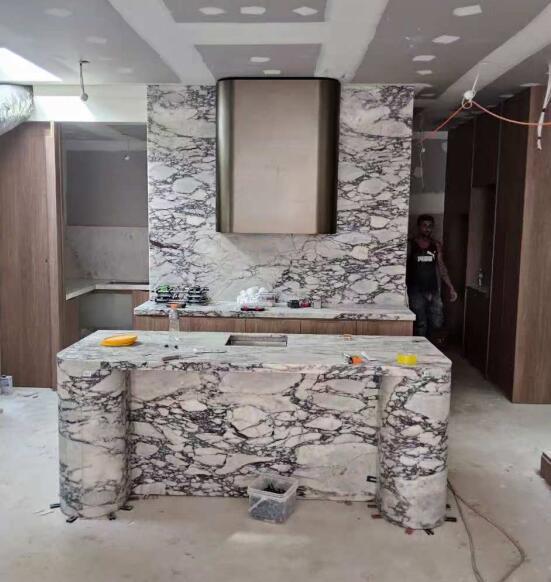 Calacatta Viola Marble Bar Counter