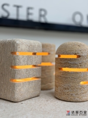 Natural Beige Travertine Table Lamp Modern Home Decor