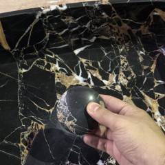 Portoro Extra Marble Rounded Rectangular Wash Basin