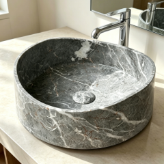 Fior Di Pesco Carnico Grey Marble Vessel Sink