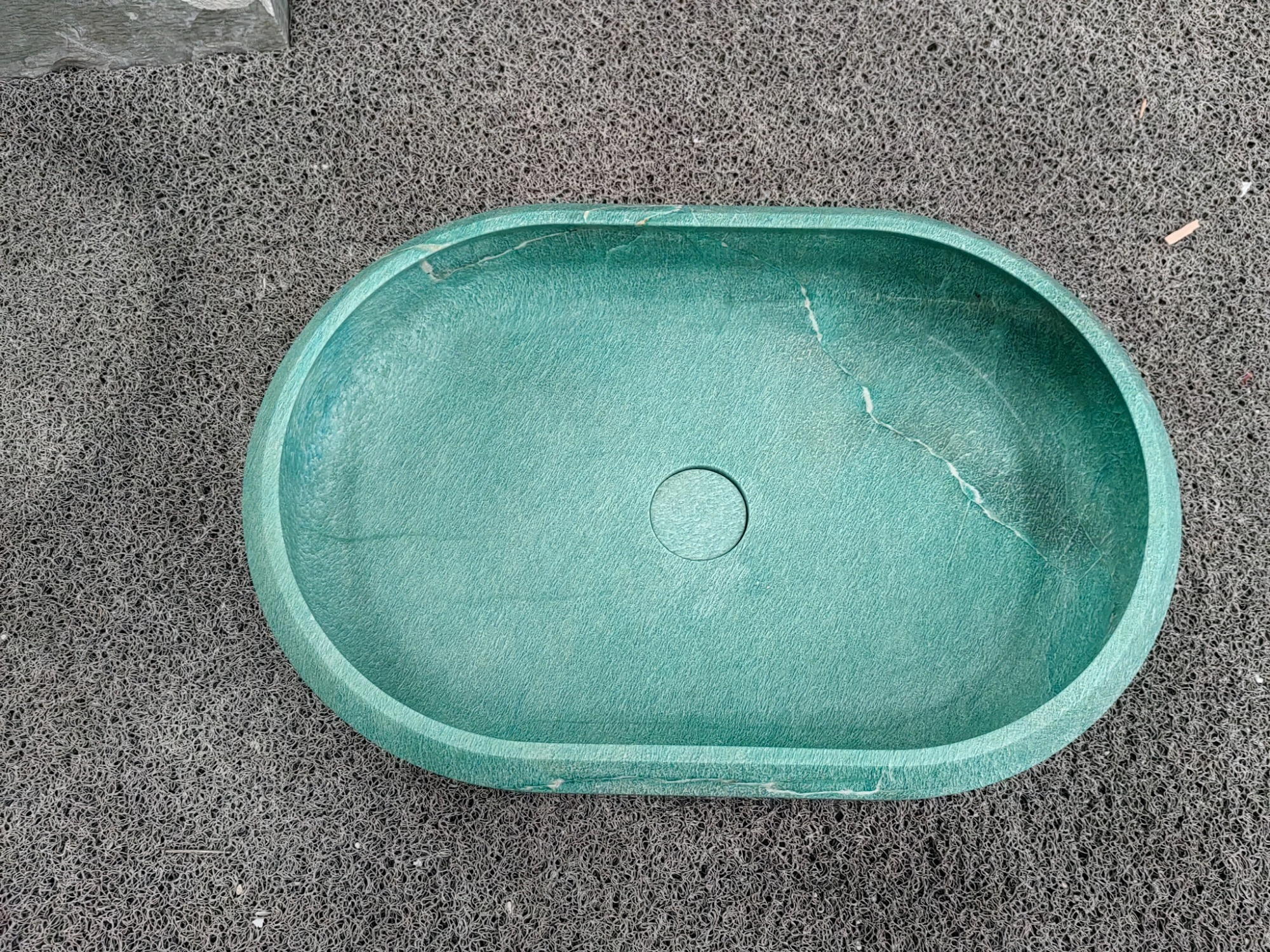 Oval Amazon Green Marble Vessel Sink Luxury Bathroom Decor