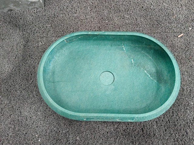 Oval Amazon Green Marble Vessel Sink Luxury Bathroom Decor