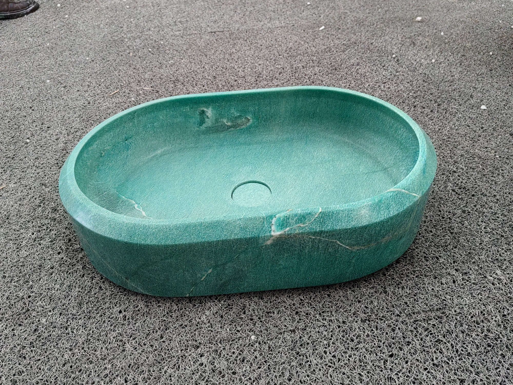 Oval Amazon Green Marble Vessel Sink Luxury Bathroom Decor