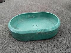 Oval Amazon Green Marble Vessel Sink Luxury Bathroom Decor