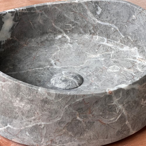 Fior Di Pesco Carnico Grey Marble Vessel Sink