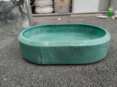 Oval Amazon Green Marble Vessel Sink Luxury Bathroom Decor