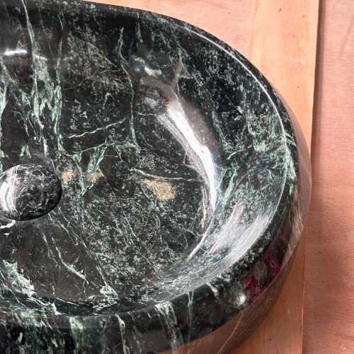 Prada Green Marble Vessel Sink Oval Luxury Bathroom Wash Basin