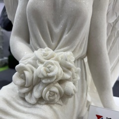 Carrara White Marble Angel Tombstone Monument
