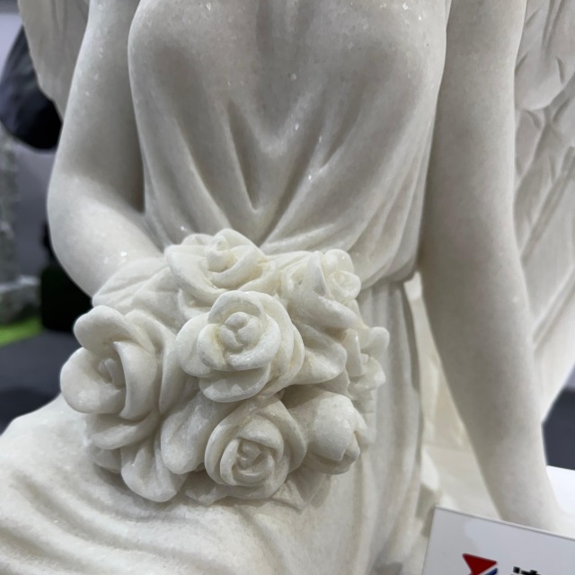 Carrara White Marble Angel Tombstone Monument