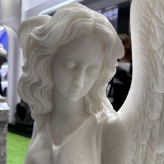 Carrara White Marble Angel Tombstone Monument