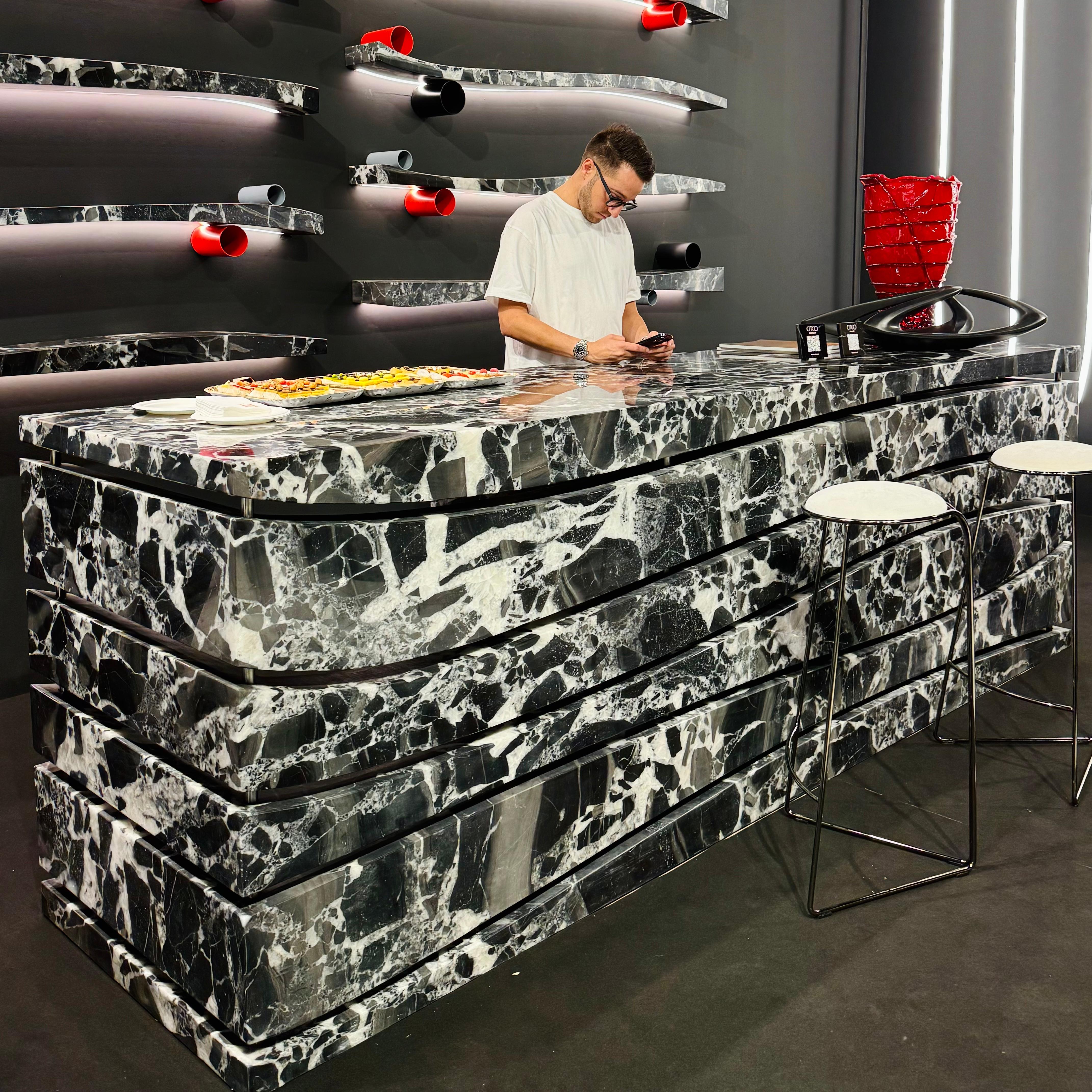 Luxury Bvlgari Black Marble Slab