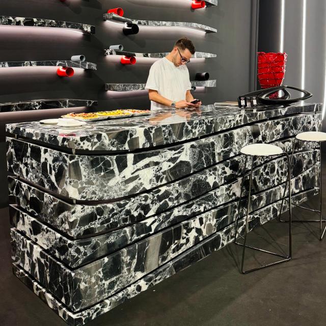 Luxury Bvlgari Black Marble Slab