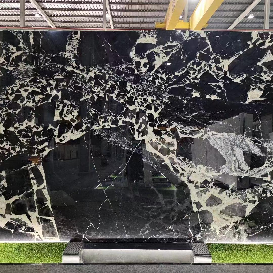 Luxury Bvlgari Black Marble Slab