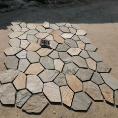 Rusty Yellow Ice Crack Mesh Paving Stone