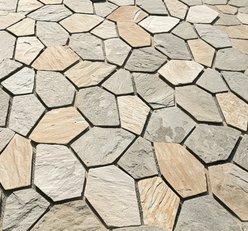 Rusty Yellow Ice Crack Mesh Paving Stone