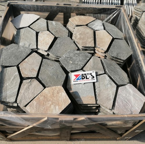 Rusty Yellow Ice Crack Mesh Paving Stone
