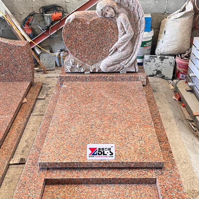 Angel Heart  Memorial Monument Maple Red Granite Tombstone