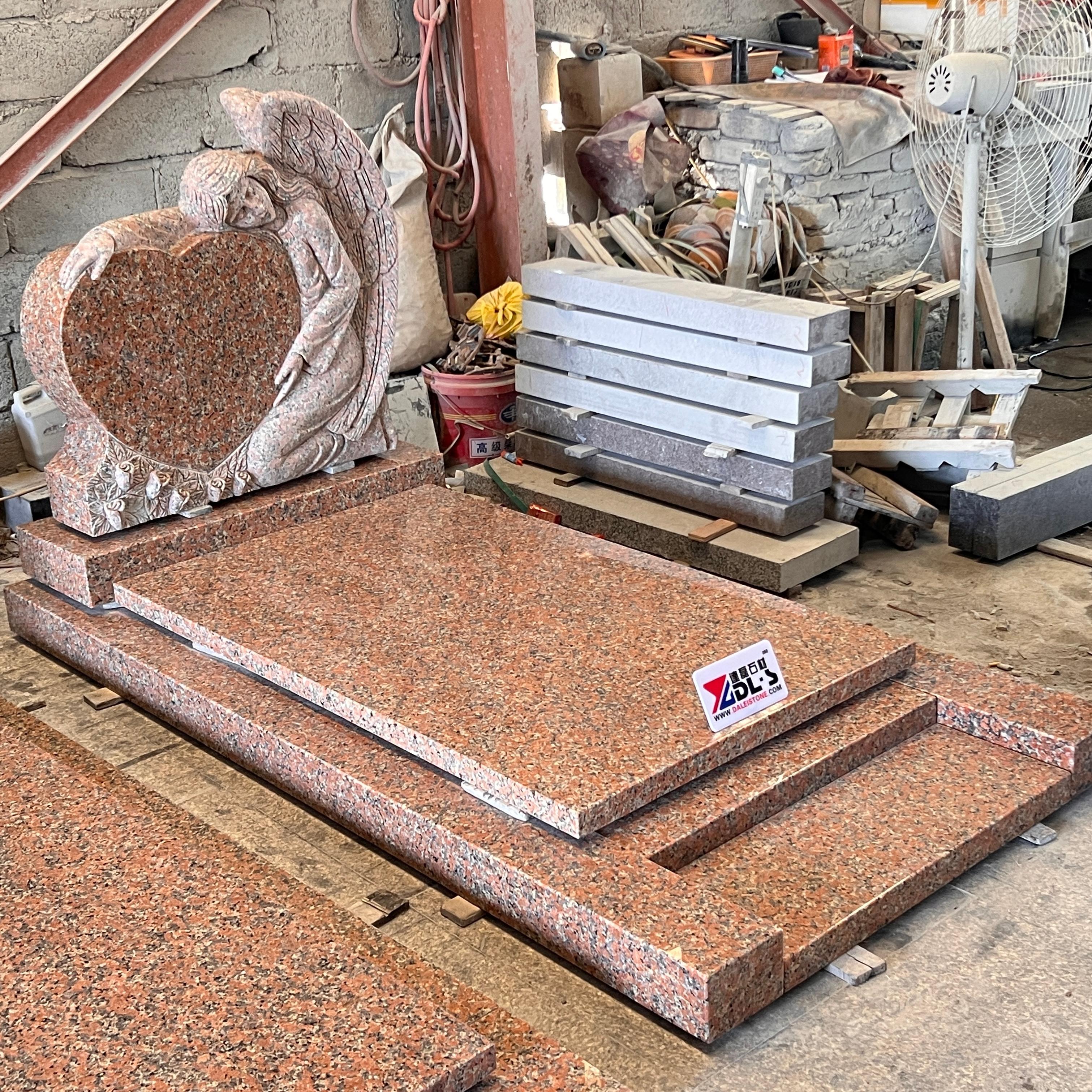 Angel Heart  Memorial Monument Maple Red Granite Tombstone