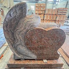 Angel Heart  Memorial Monument Maple Red Granite Tombstone