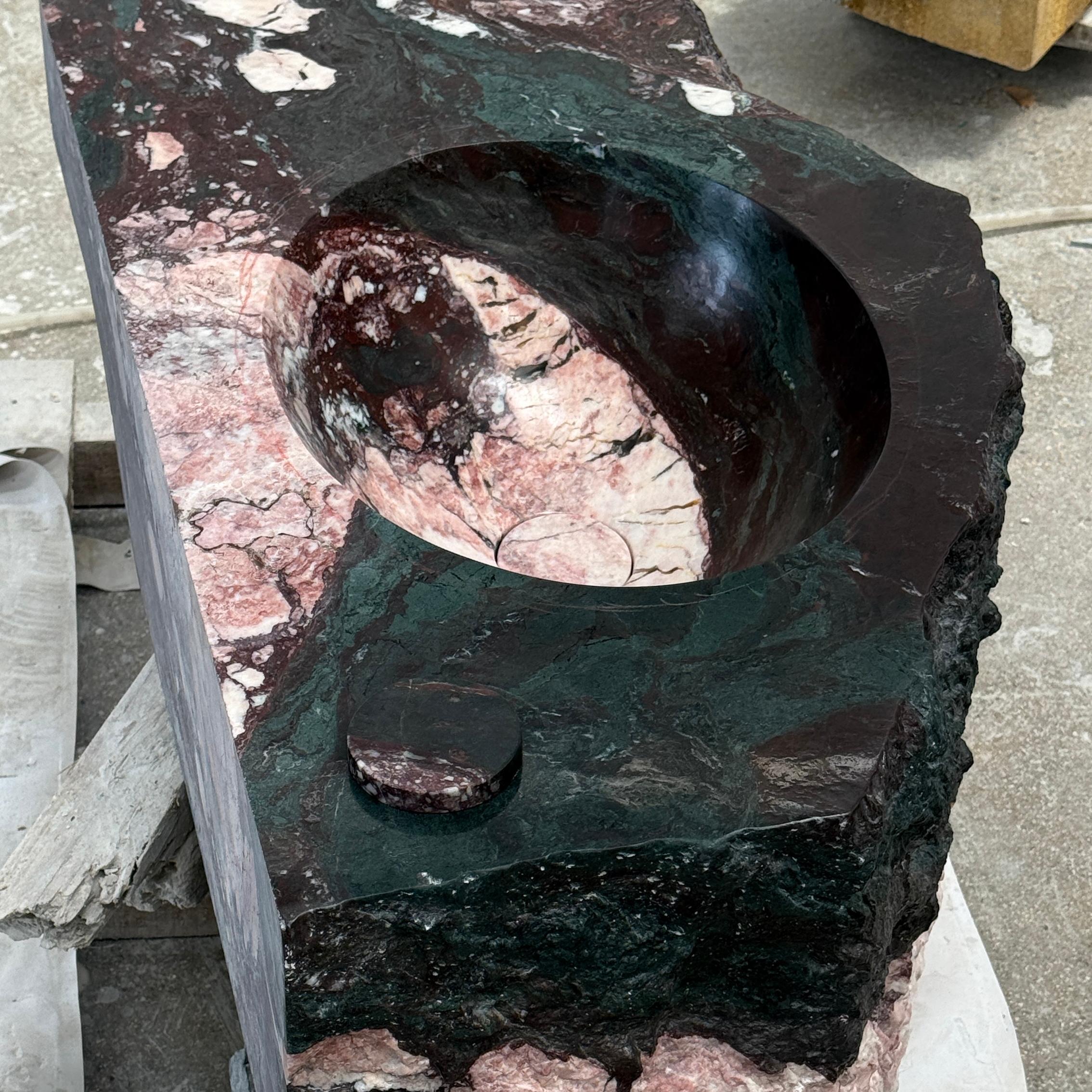 Emerald Green Marble Wash Basin Natural Stone Vessel Sink