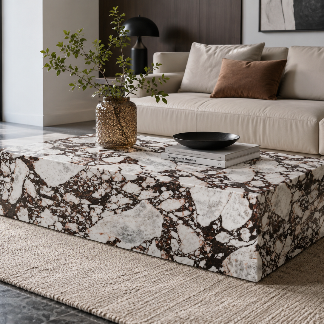 Square Calacatta Viola Marble Coffee Table