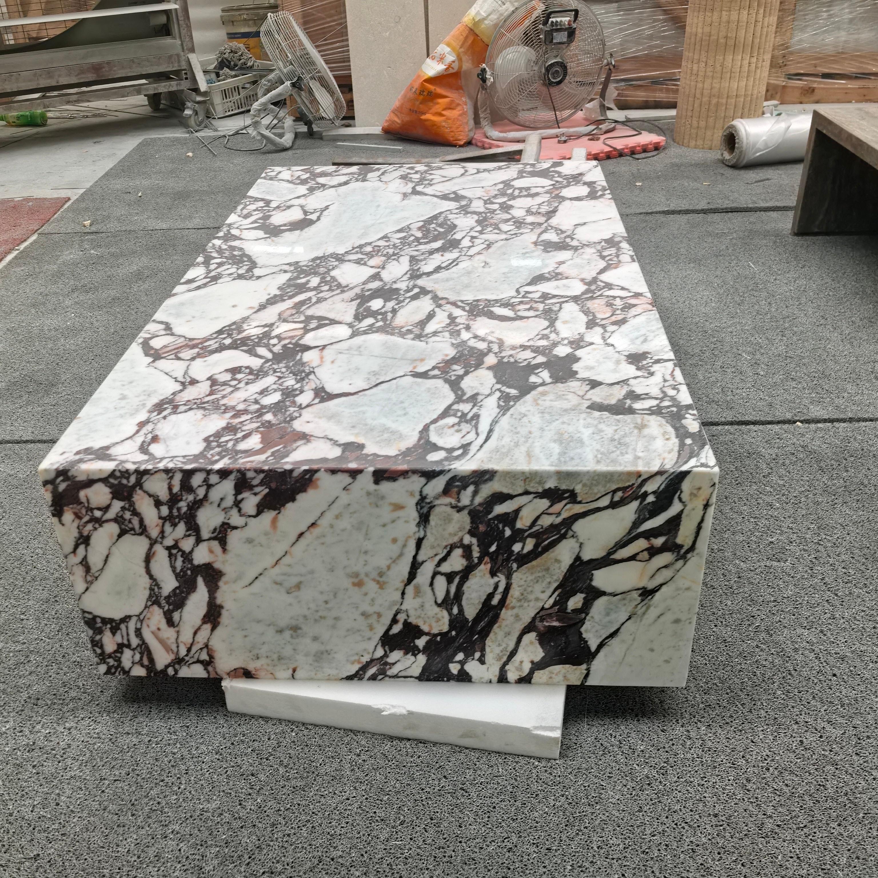 Square Calacatta Viola Marble Coffee Table