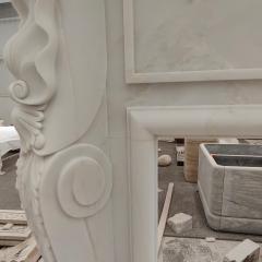 White Jade Marble Fireplace Mantel Surround French Style