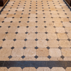 Jing Brick Stone and Beirut Stone Octagon Mosaic Marble Floor Tile