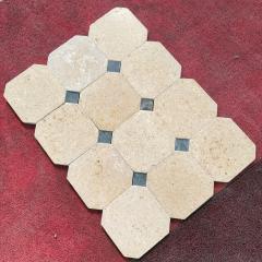 Jing Brick Stone and Beirut Stone Octagon Mosaic Marble Floor Tile