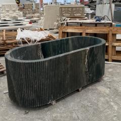 Natural Green Dragon Vein Jade Marble Bathtub