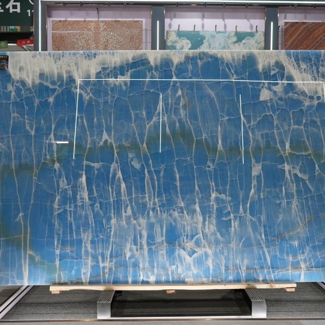 Natural Blue Jade Stone Slab Luxury Large Format Jade Stone