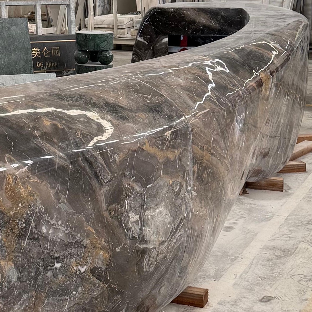 Venice Brown Marble Large Bar Counter