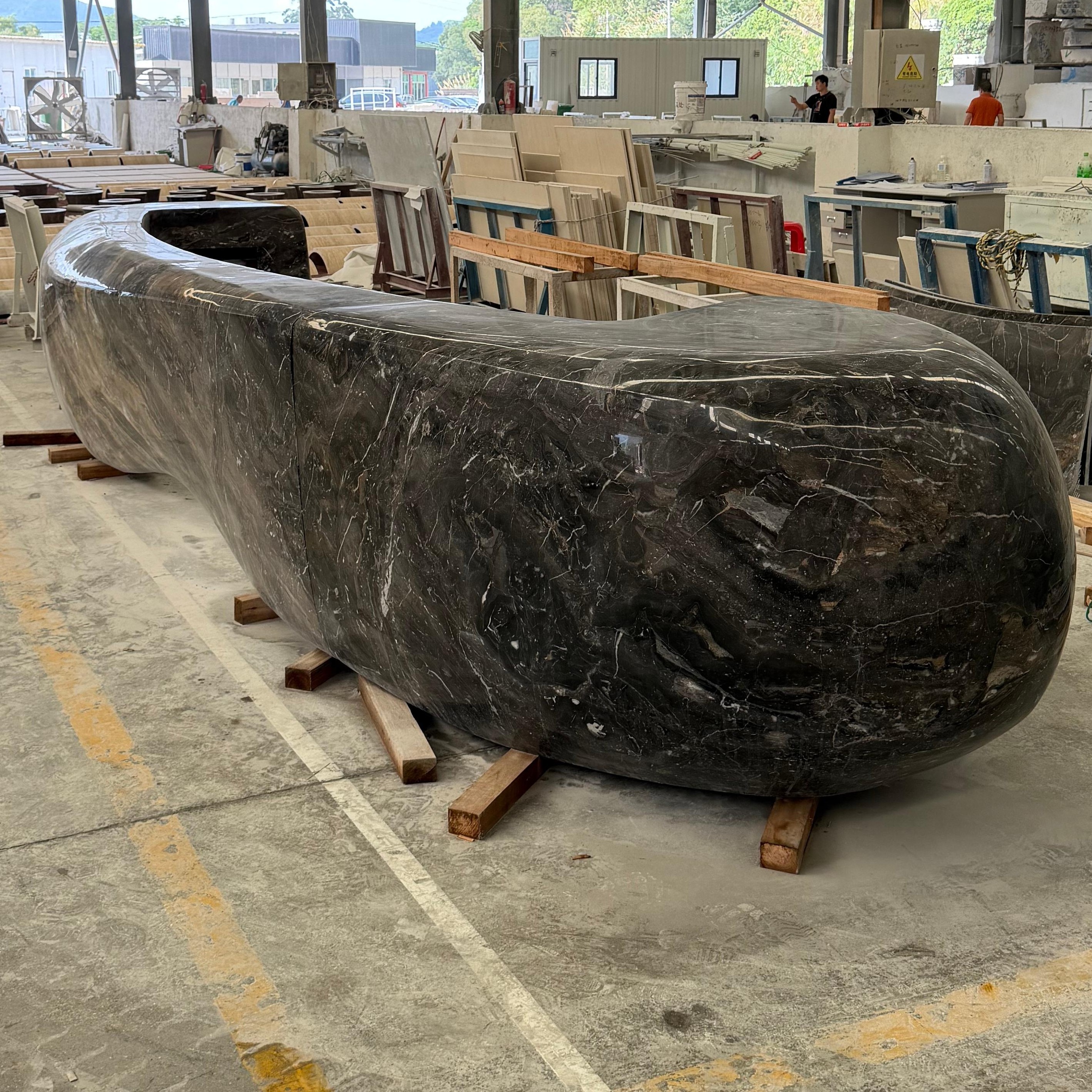 Venice Brown Marble Large Bar Counter