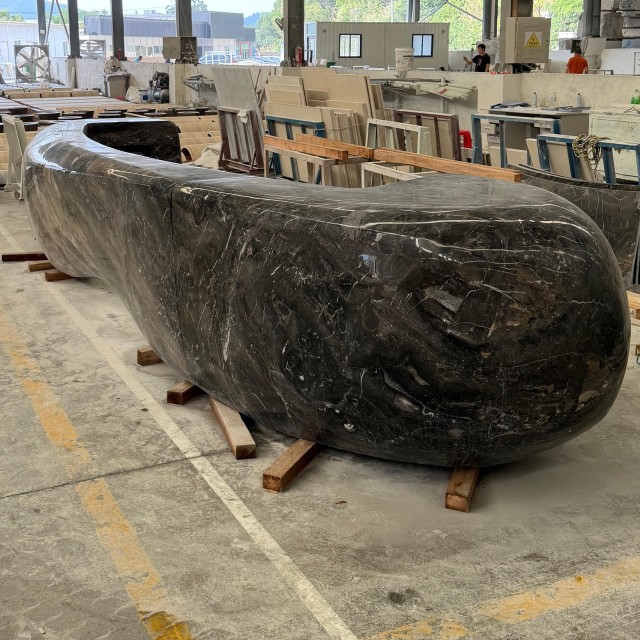 Venice Brown Marble Large Bar Counter