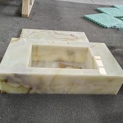 Luxury Green Onyx Integrated Marble Wash Basin