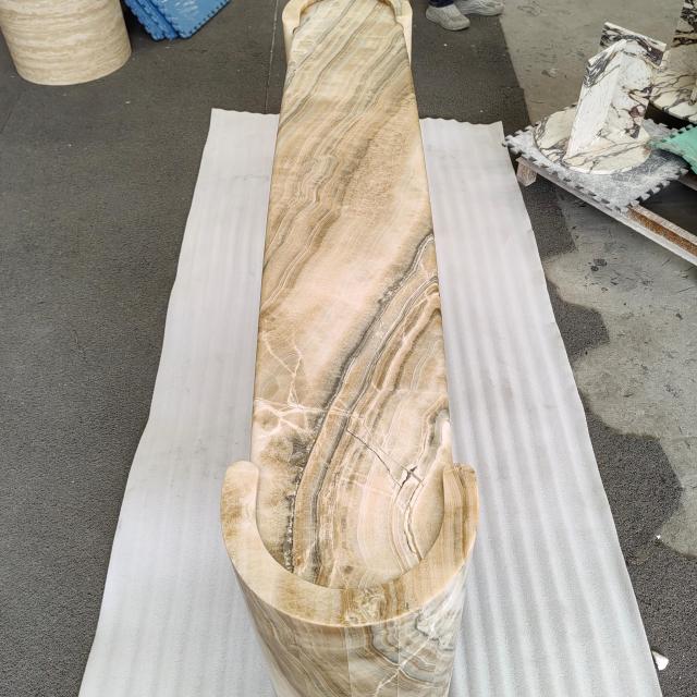 Natural Ice Jade Marble Console Table