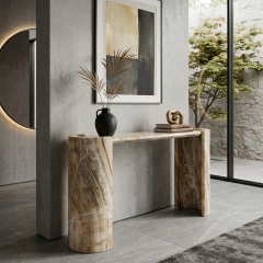 Natural Ice Jade Marble Console Table