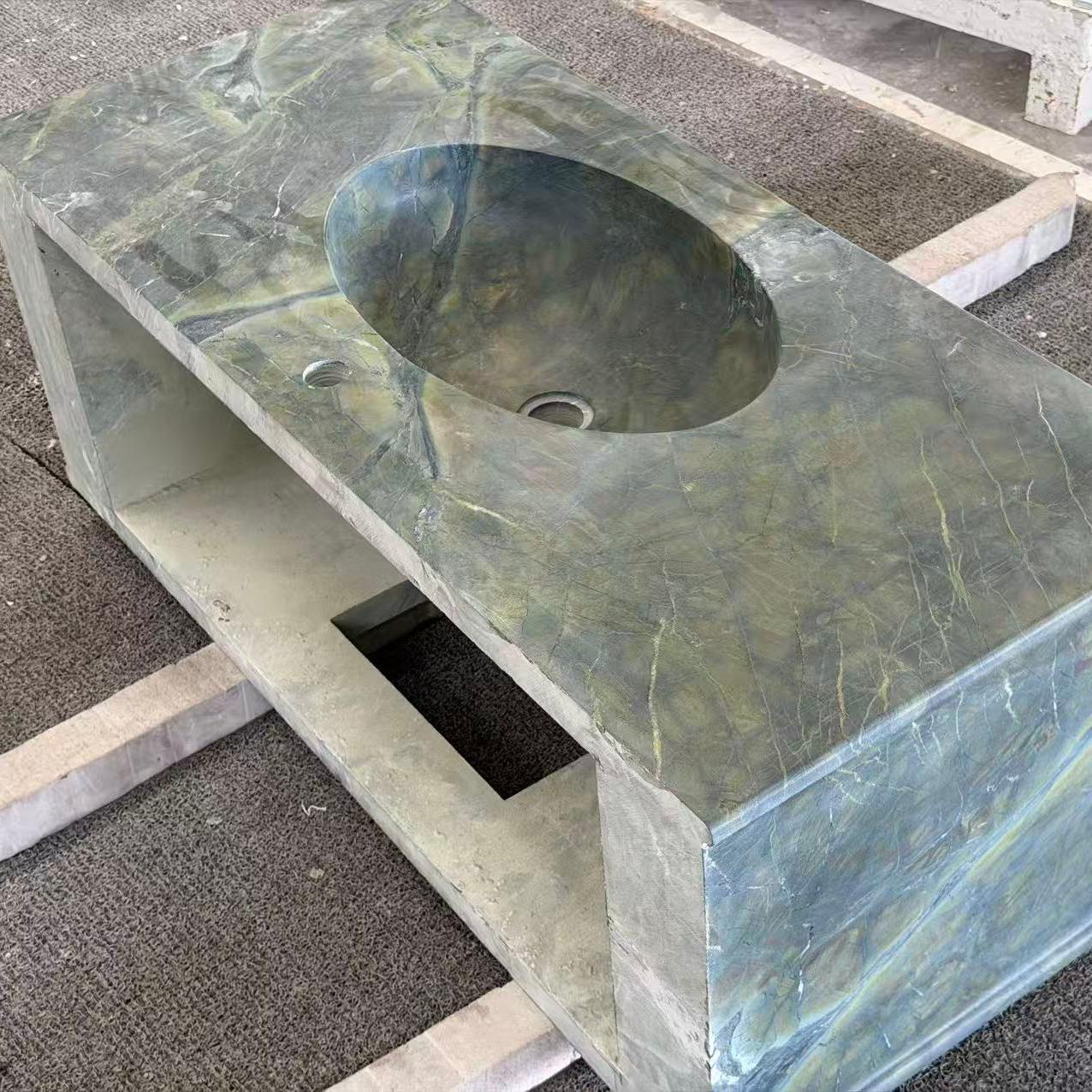 Victoria Green Marble Wash Basin Natural Green Tones