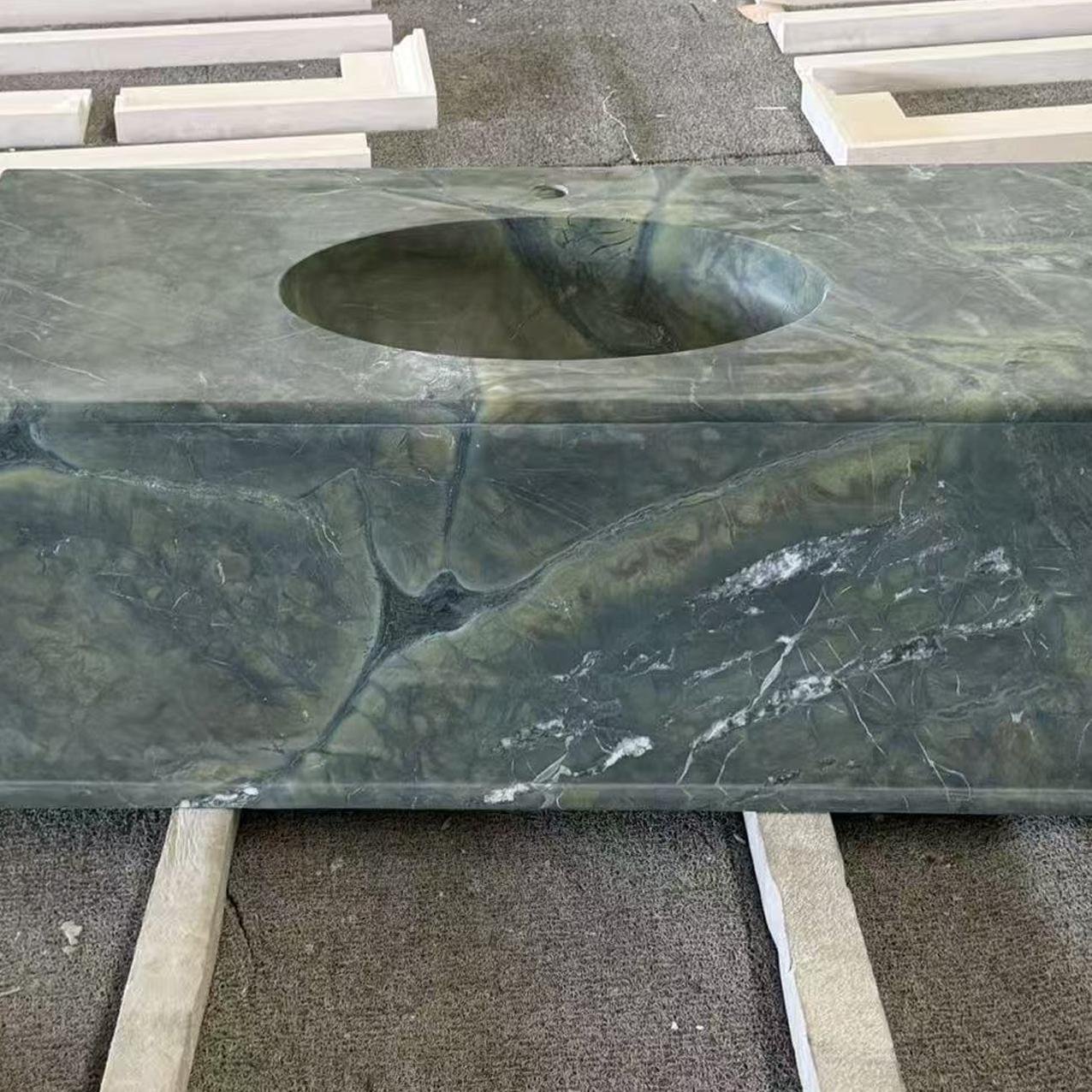 Victoria Green Marble Wash Basin Natural Green Tones
