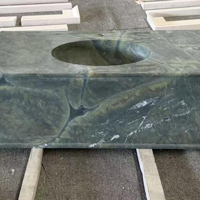 Victoria Green Marble Wash Basin Natural Green Tones