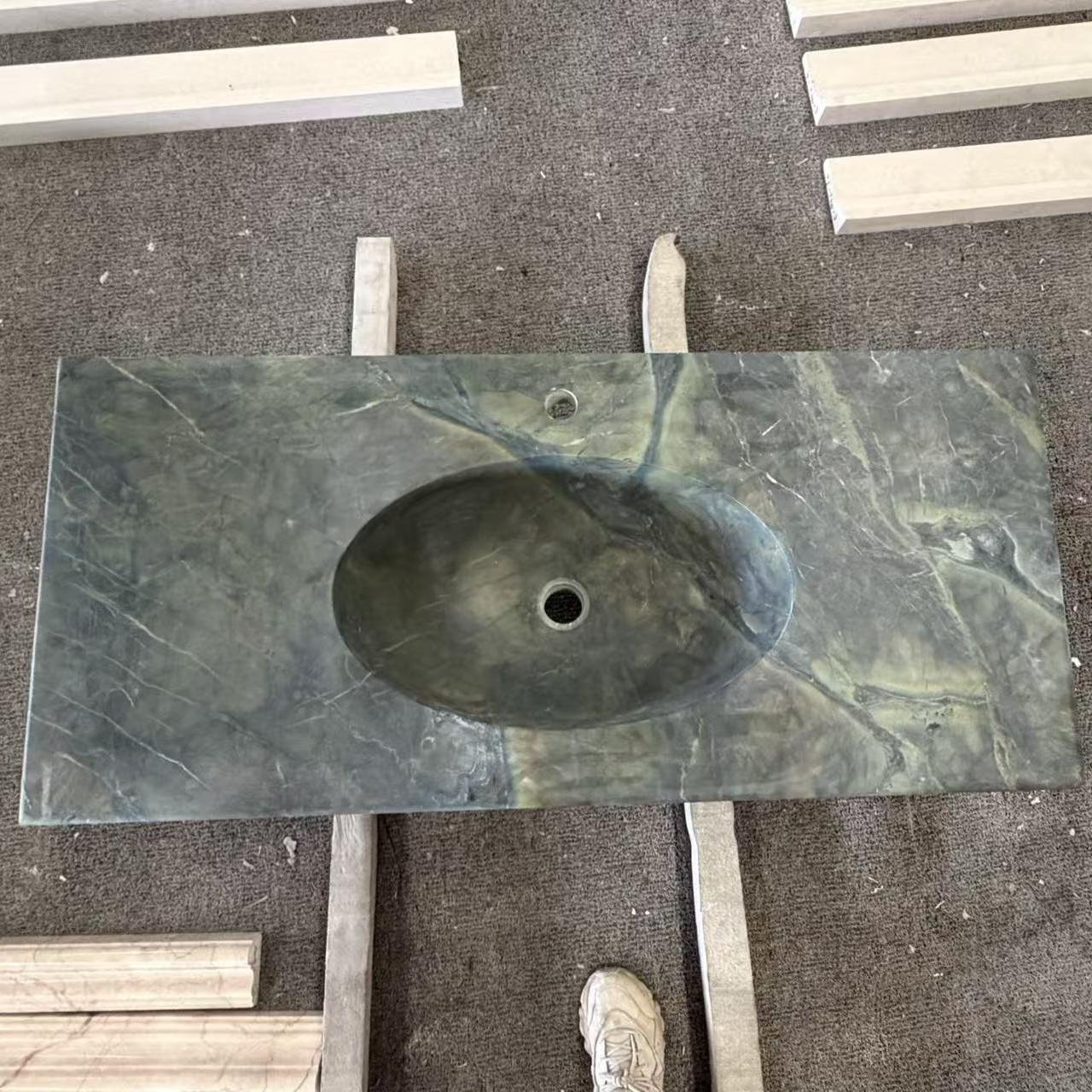 Victoria Green Marble Wash Basin Natural Green Tones