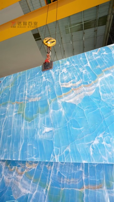 Natural Blue Jade Stone Slab Luxury Large Format Jade Stone