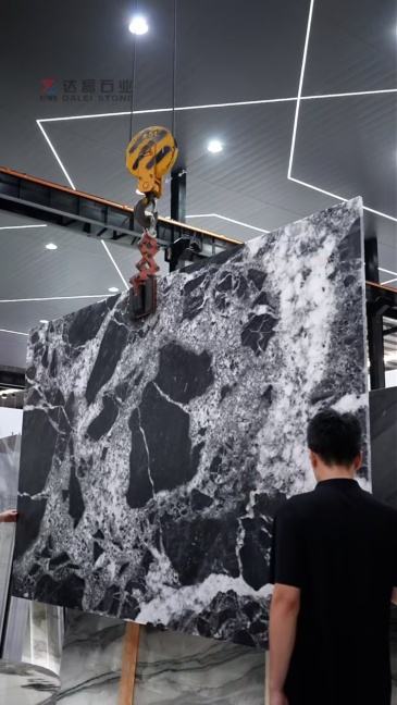 Luxury Bvlgari Black Marble Slab