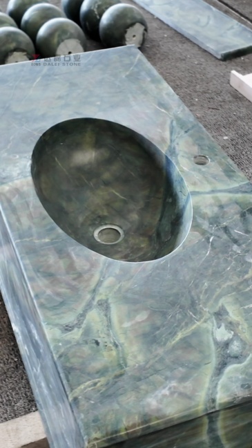 Victoria Green Marble Wash Basin Natural Green Tones
