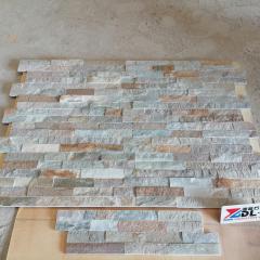 Rustic Yellow and White Quartzite Stacked Stone Panels