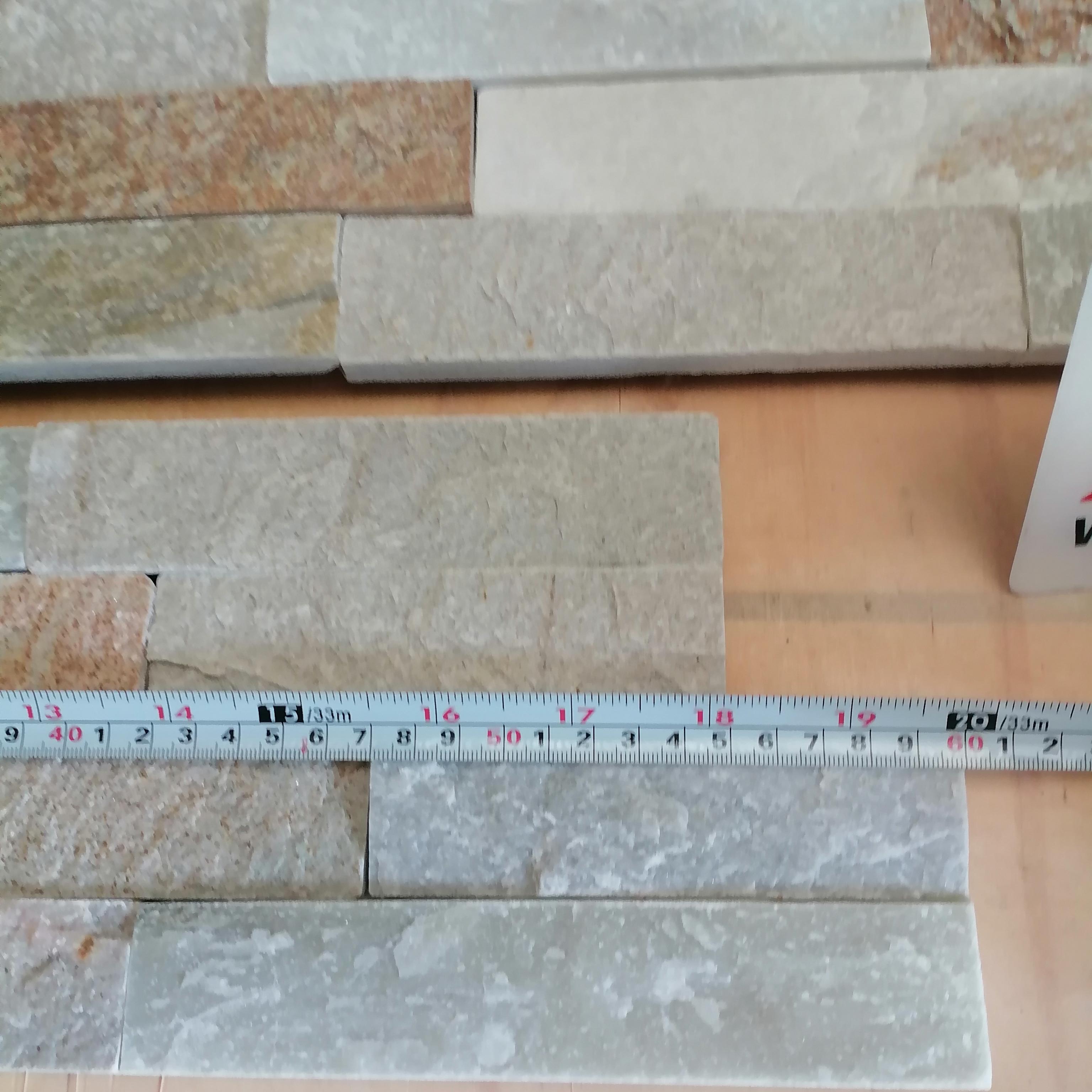 Rustic Yellow and White Quartzite Stacked Stone Panels
