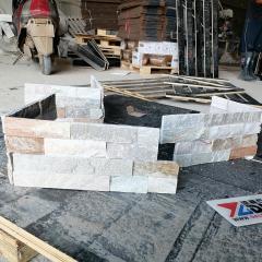 Rustic Yellow and White Quartzite Stacked Stone Panels