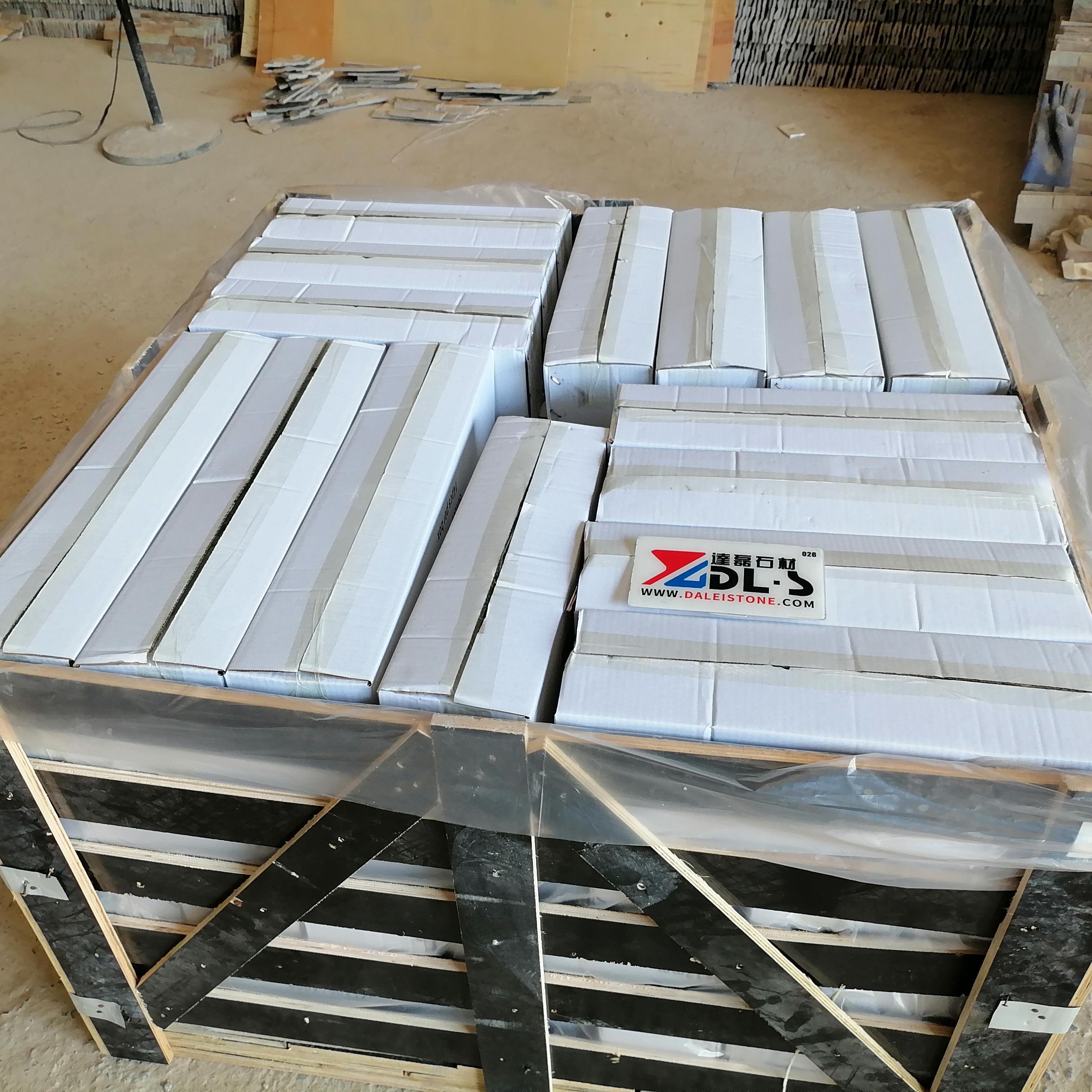 Rustic Yellow and White Quartzite Stacked Stone Panels