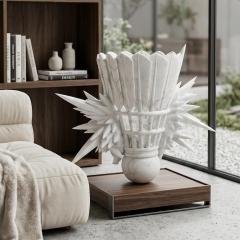 Custom Carved Carrara White Marble Badminton Sculpture